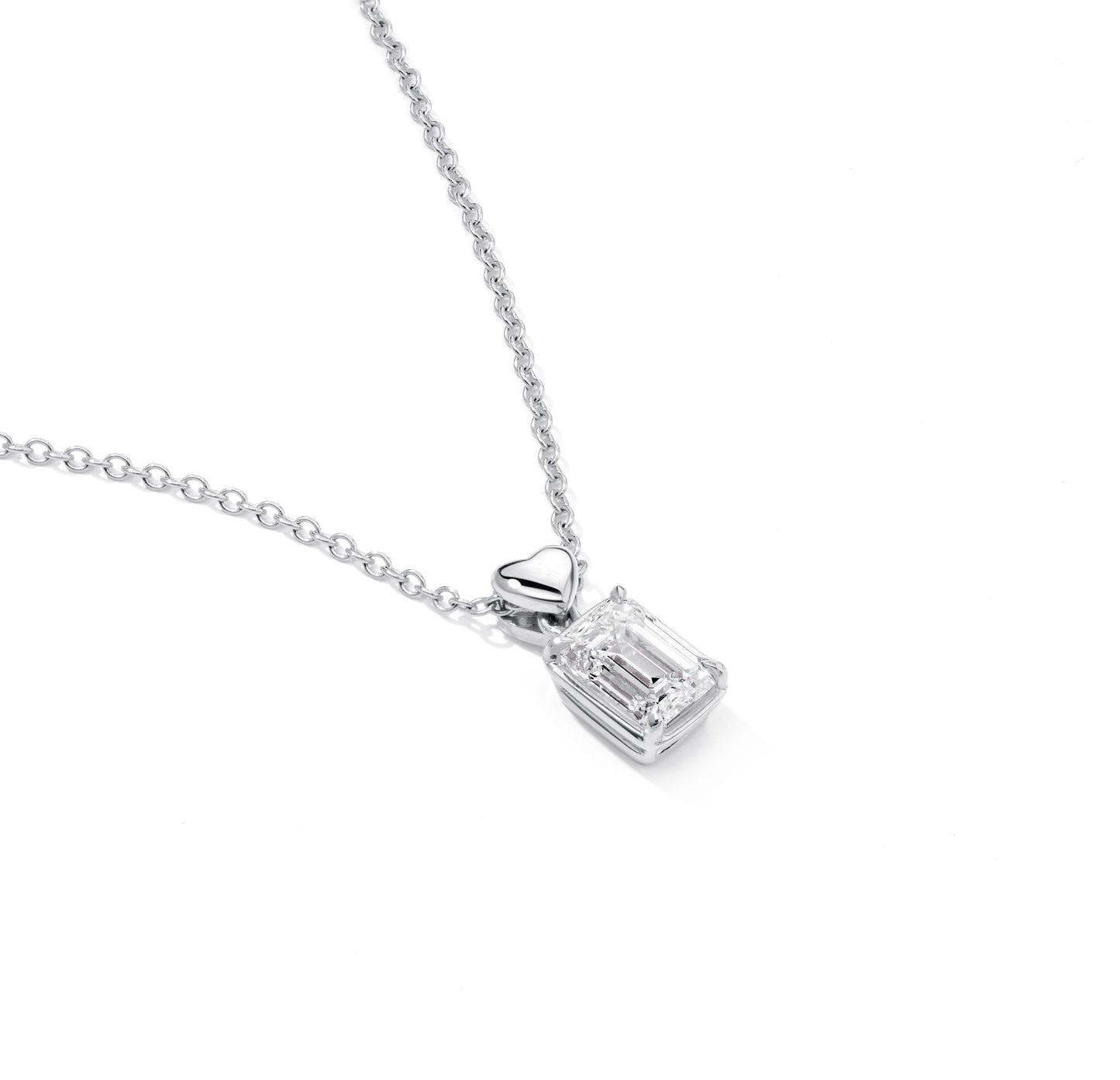 Heart Drop Pendant White Gold Necklace