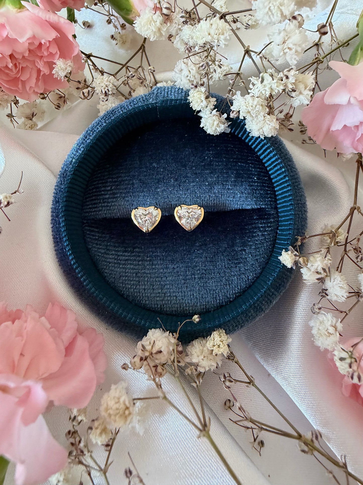 Pure Heart Yellow Gold Studs