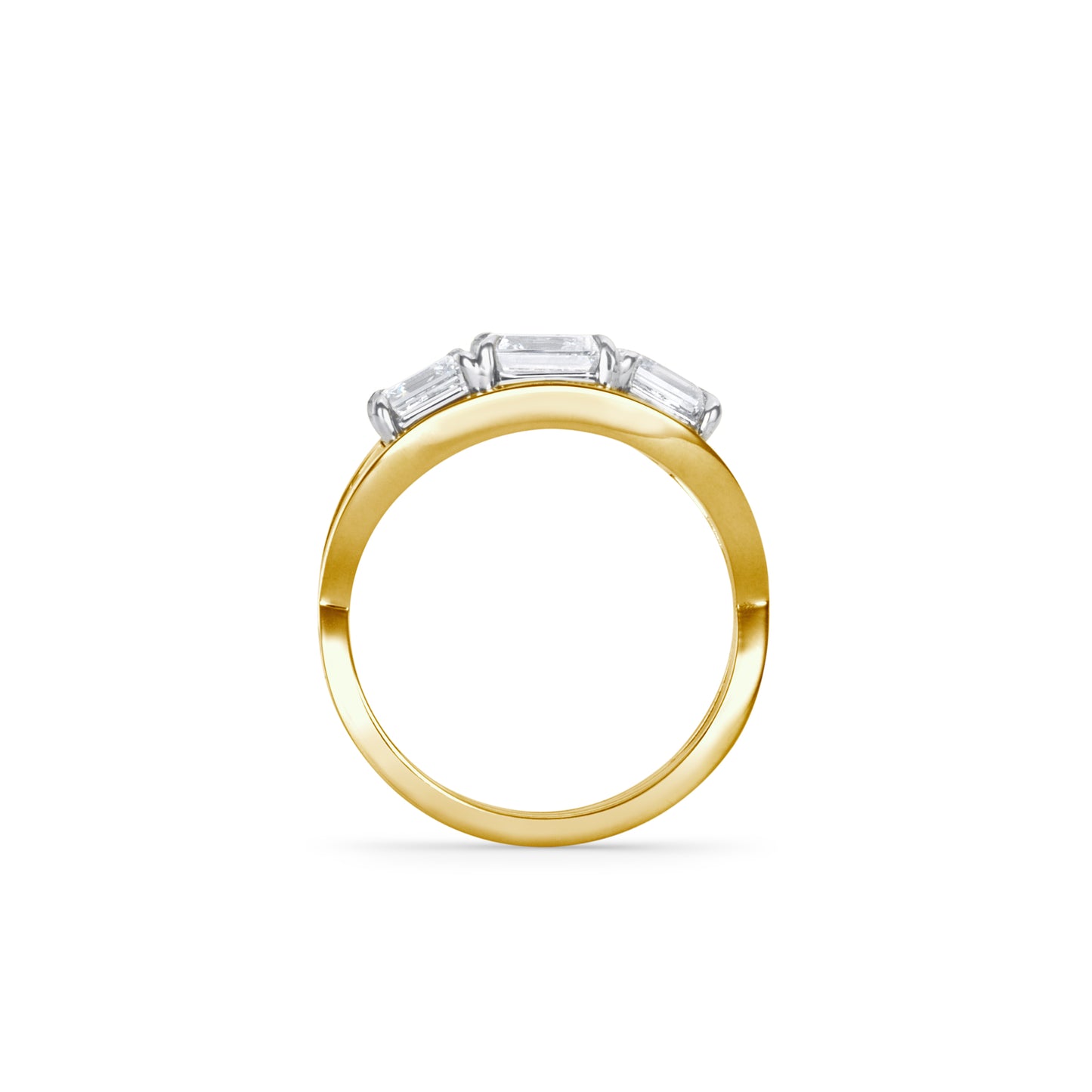 Asscher Yellow and White Gold Trilogy