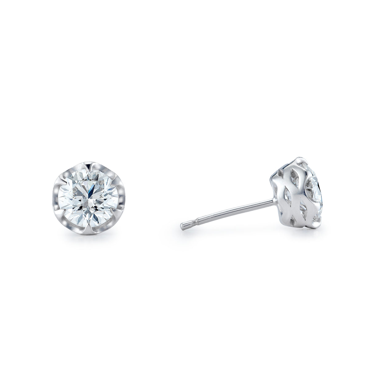 Florence White Gold Studs