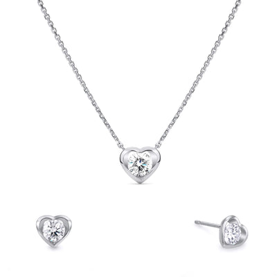 Heart White Gold Set