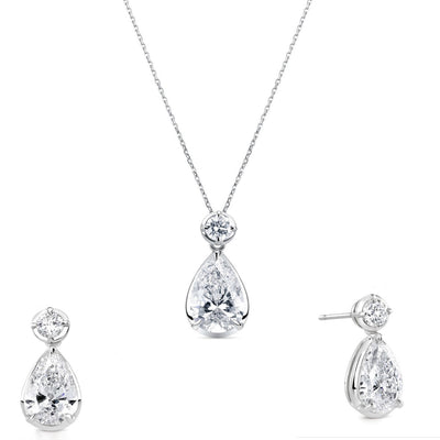 Aurora Pear White Gold Set