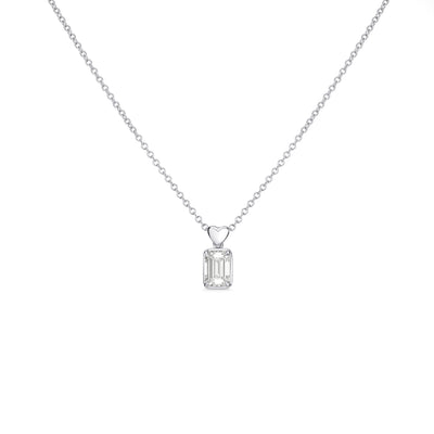 Heart Drop Pendant White Gold Necklace