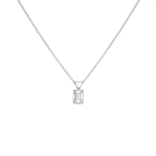 Heart Drop Pendant White Gold Necklace