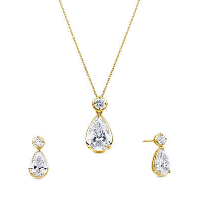 Aurora Pear Yellow Gold Set