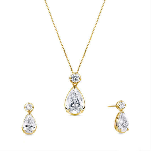 Pear and Butter Yellow Gold Set