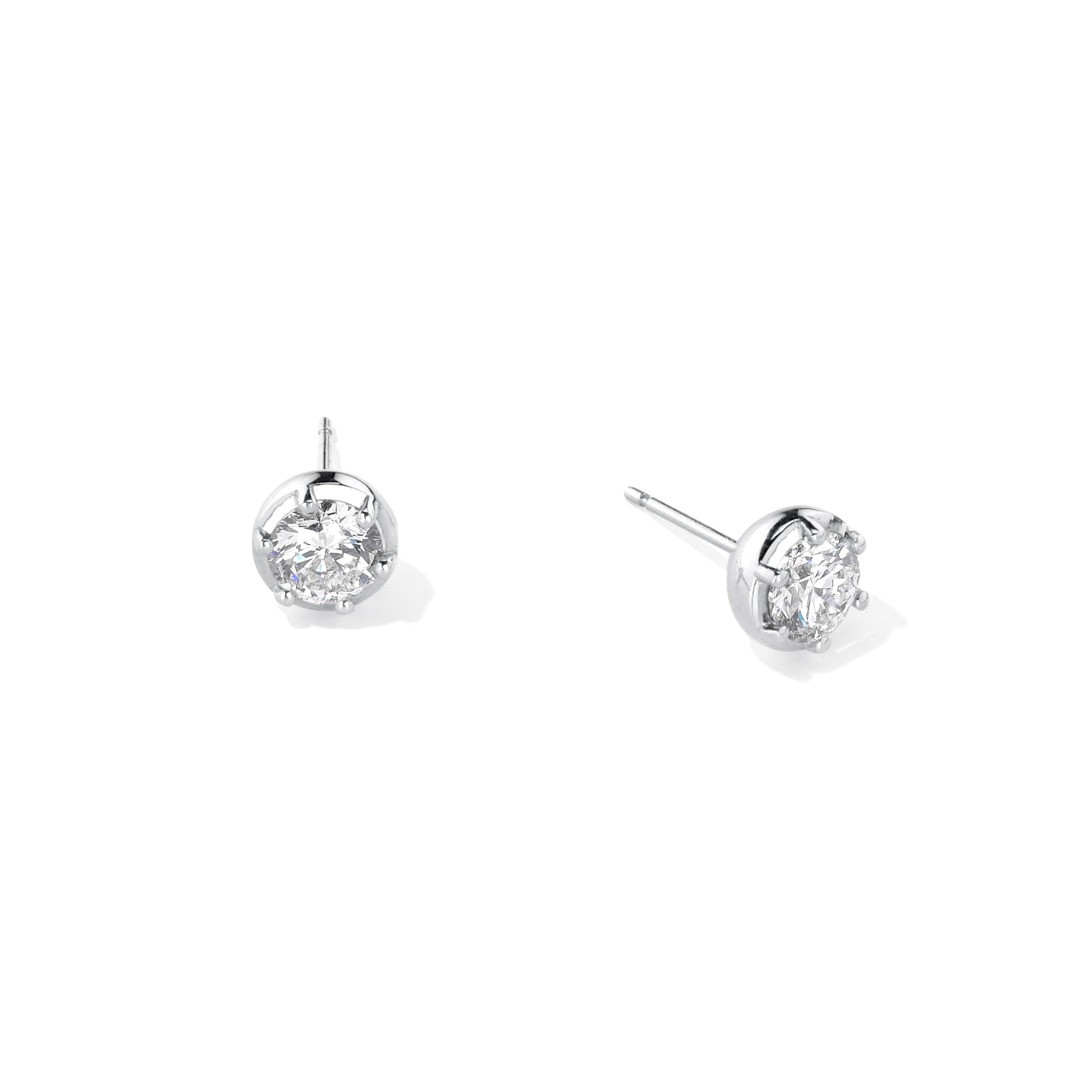 Georgian White Gold Studs