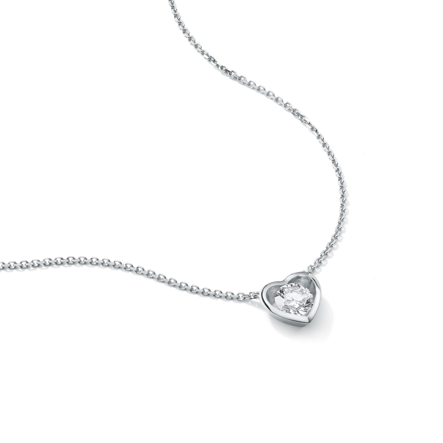 Heart White Gold Necklace (in stock)