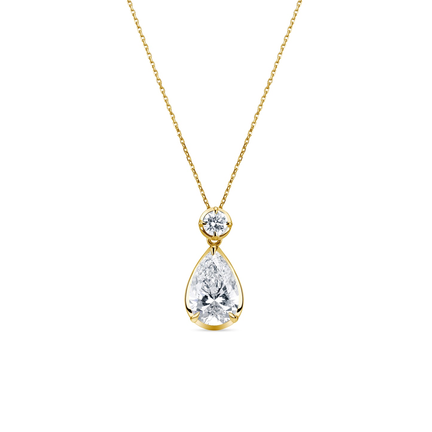 Pear and Butter Yellow Gold Necklace