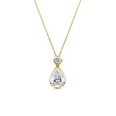 Aurora Pear Yellow Gold Necklace