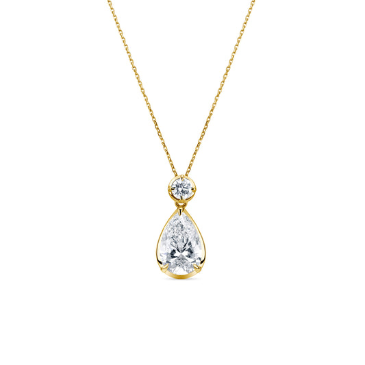 Pear and Butter Yellow Gold Necklace