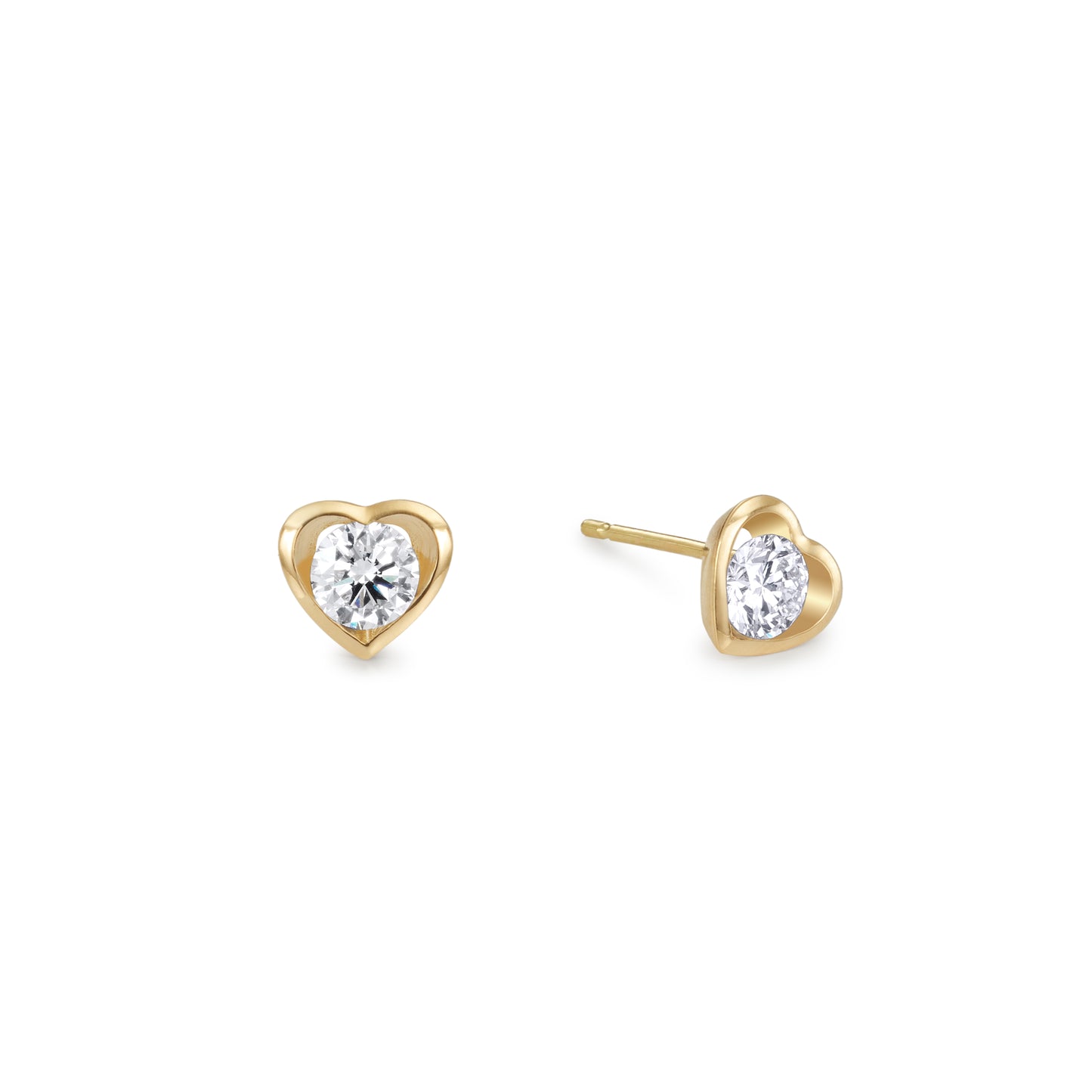 Heart Yellow Gold Studs (in stock)