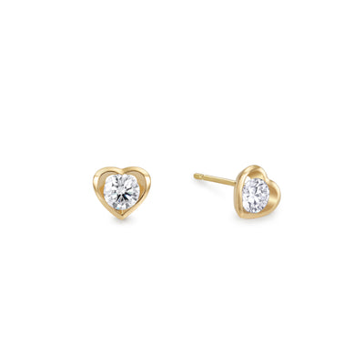 Heart Yellow Gold Studs