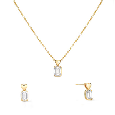 Heart Drop Yellow Gold Set