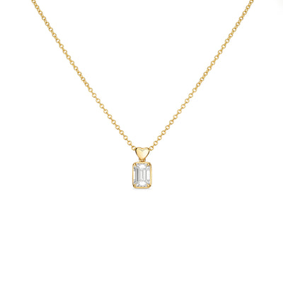 Heart Drop Pendant Yellow Gold Necklace