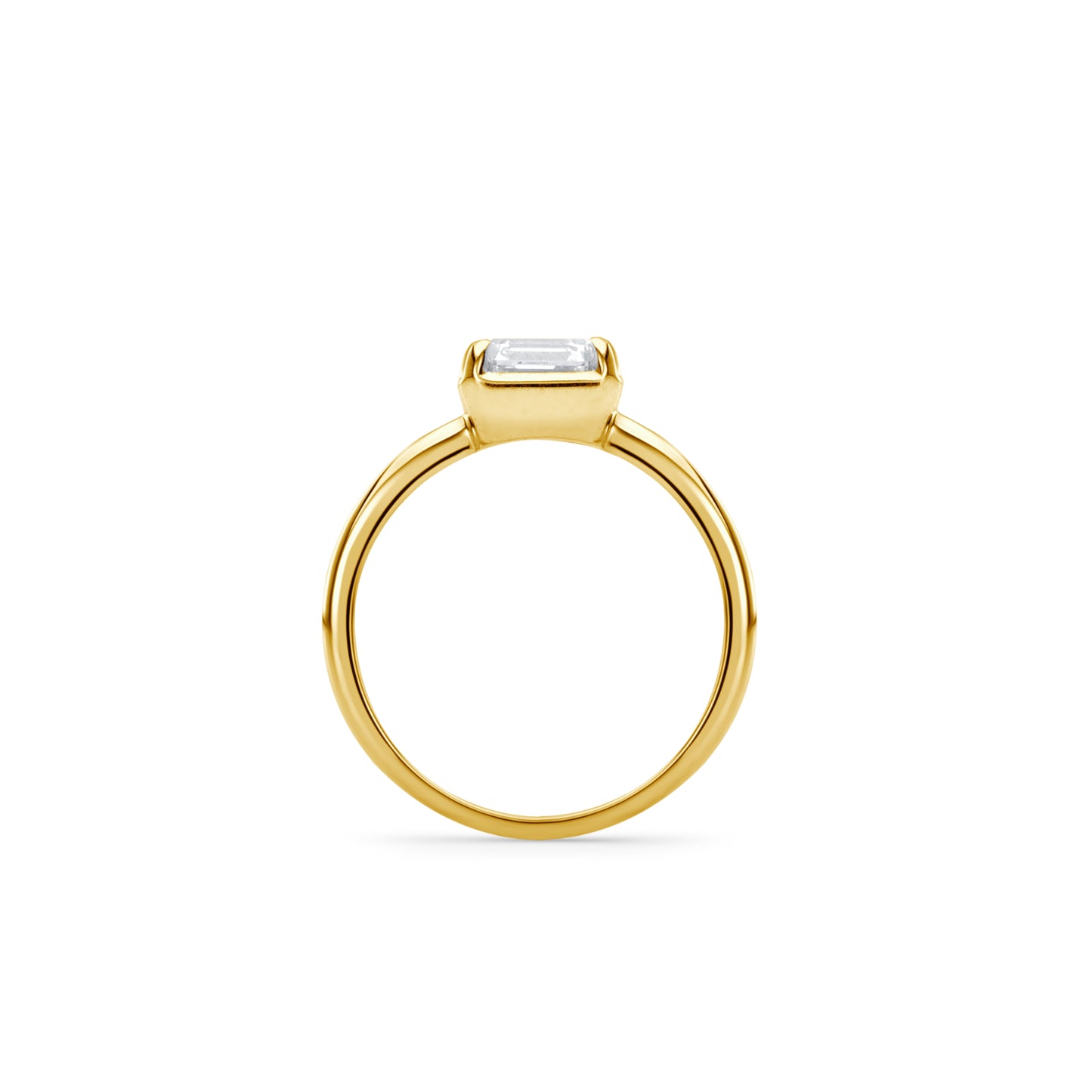Asscher Yellow Gold Solitaire Ring