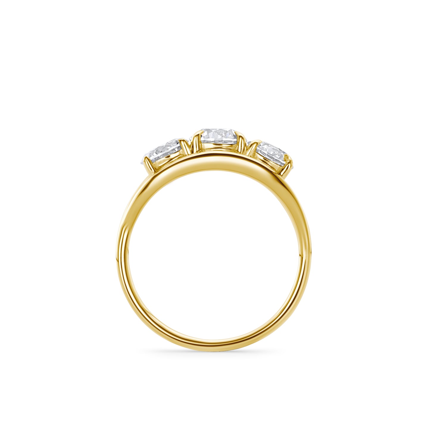 Round Yellow Gold Trilogy