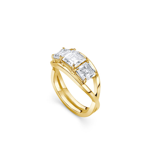 Asscher Yellow Gold Trilogy
