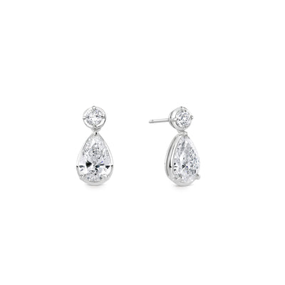 Aurora Pear White Gold Earrings