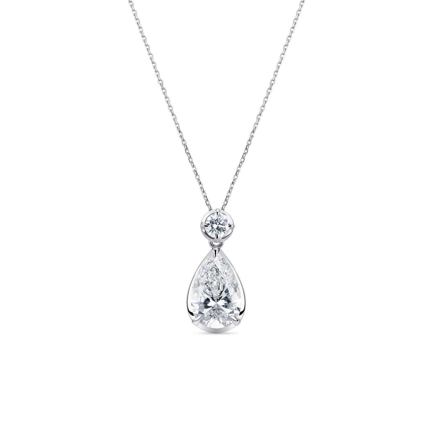 Aurora Pear White Gold Necklace
