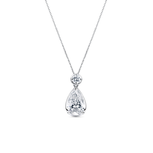 Pear and Butter White Gold Necklace