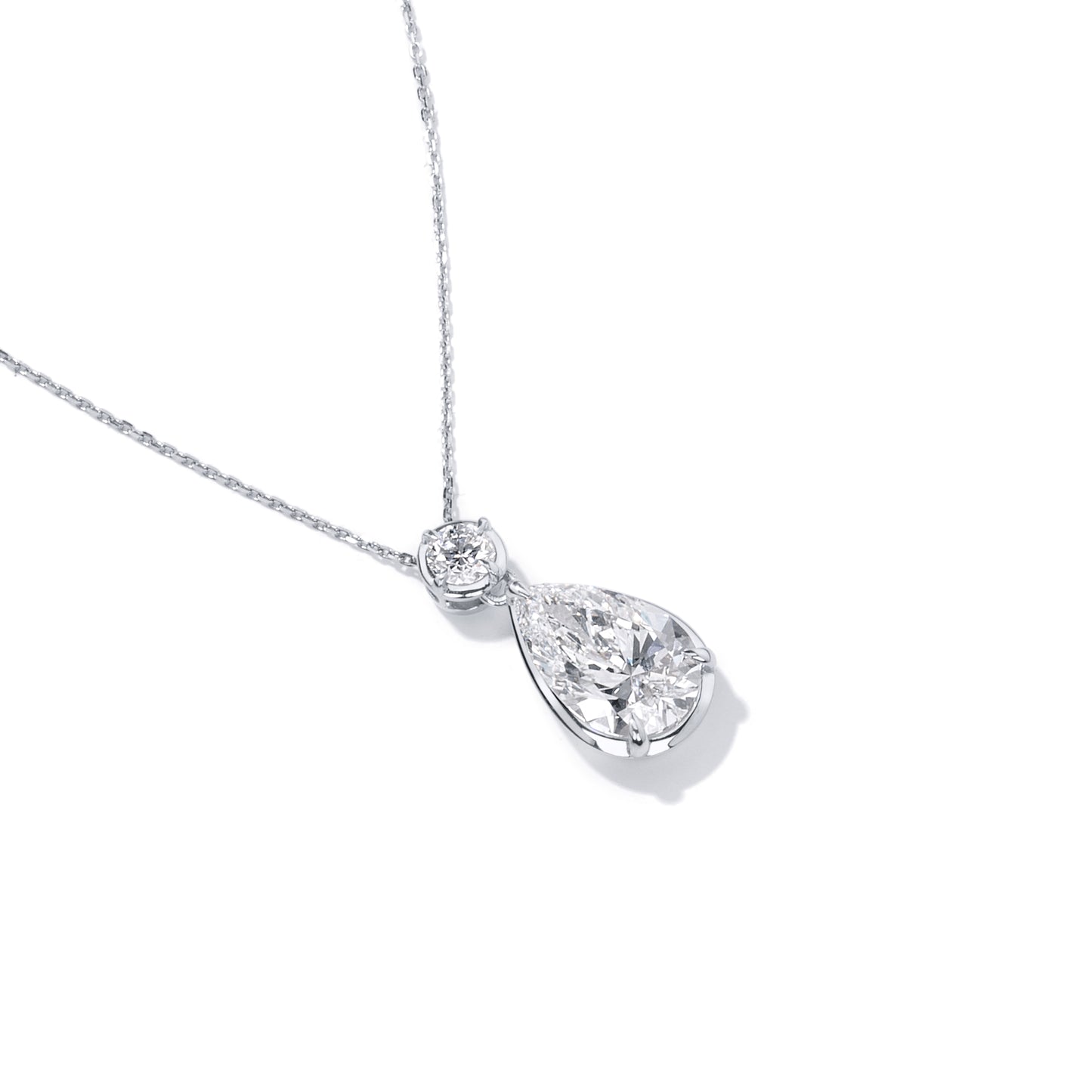 Aurora Pear White Gold Necklace